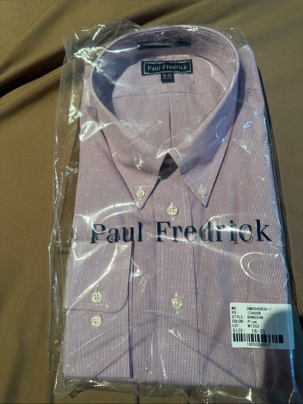 Paul Fredrick Men's Pink Micro-Stripe Button-Down Dress Shirt
